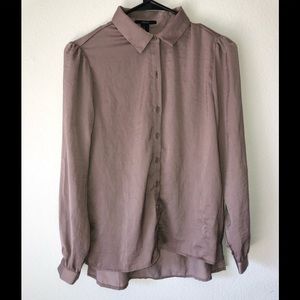 Satin-style fabric button down blouse